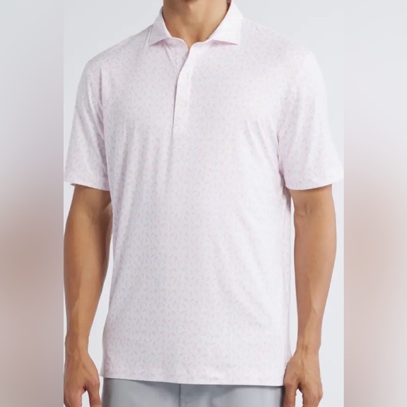 Johnny O pink Tini Libations Print PREP-FORMANCE Golf Polo size XL